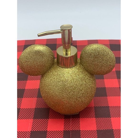 Mickey Mouse Gold Glitter Lotion Pump Soap Dispenser - Picture 1 of 6